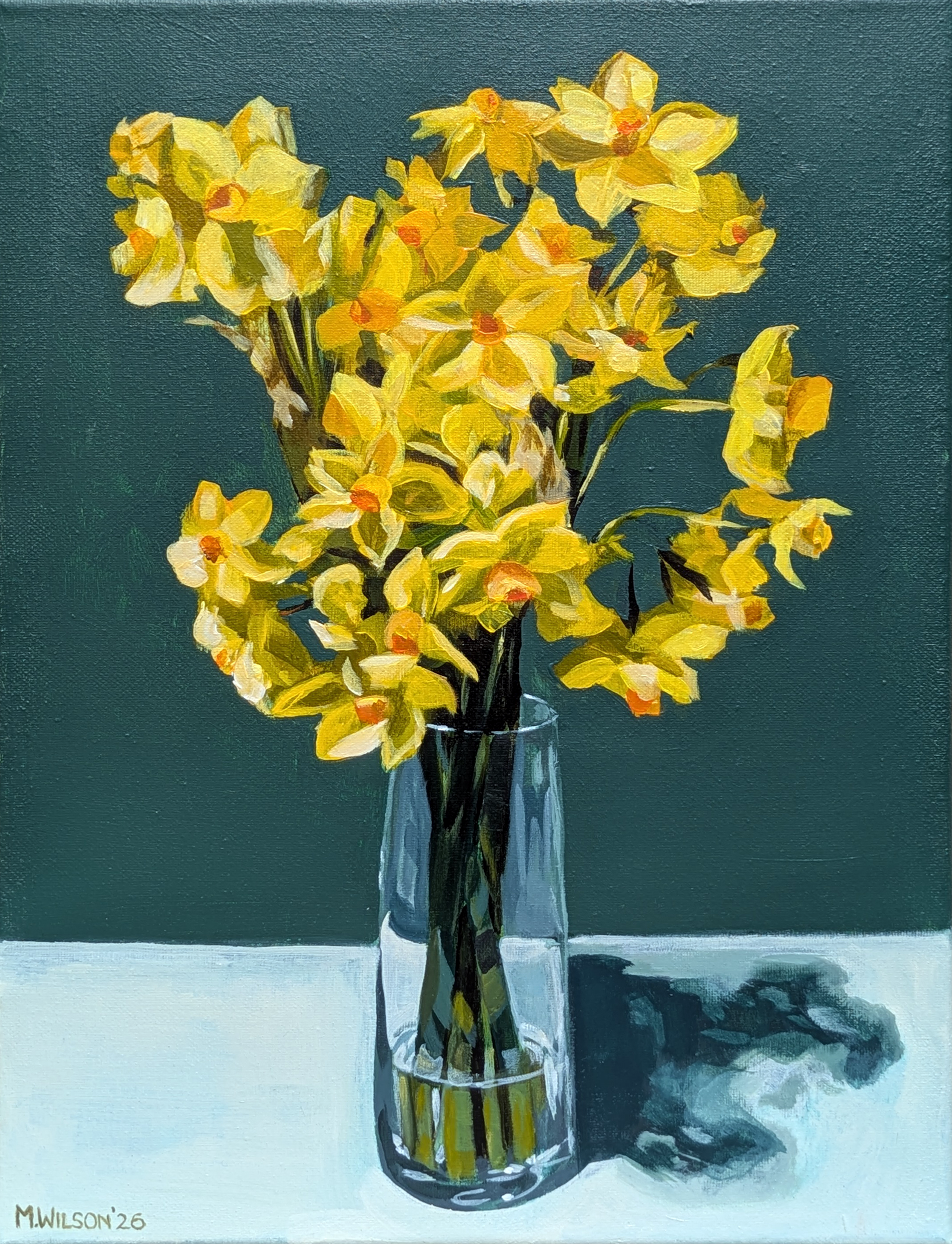 Narcissus in Sunlight, Acrylic on Canvas